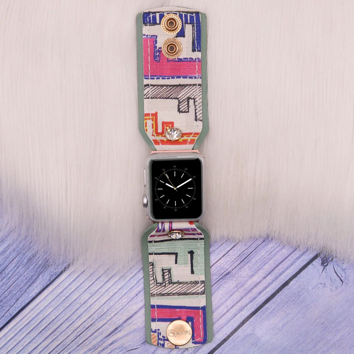 Upcycled Fendi Pastel Street Customizable Watchband | Spark*l