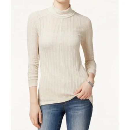 Lucky Brand NEW Beige Womens Size XS Sheer Turtleneck Mock Sweater | Walmart (US)