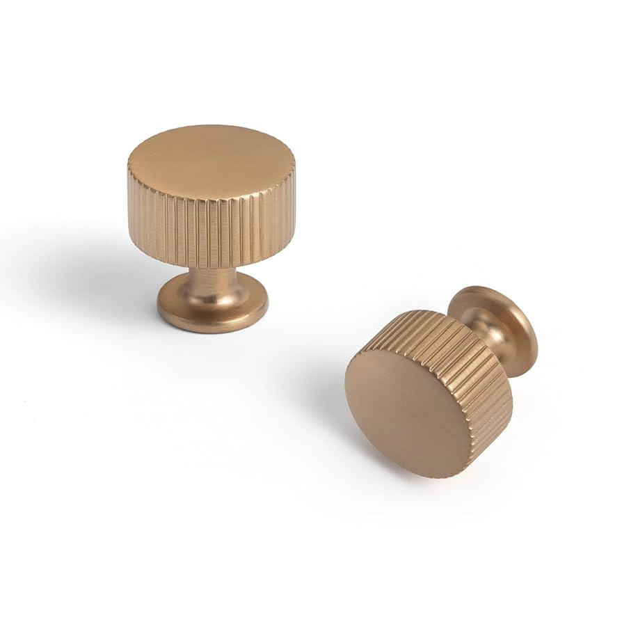 Goo-Ki Champagne Bronze Zinc Alloy Cabinet Knob - Single Hole Striped Decorations Cabinet Pull Ha... | Amazon (US)