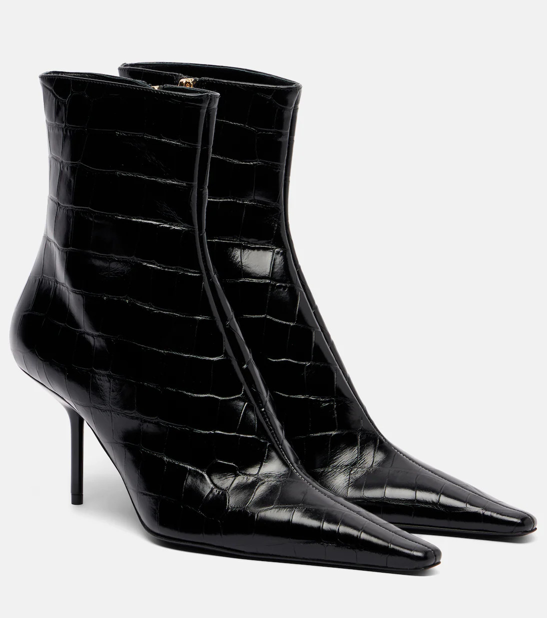 75 croc-effect leather ankle boots | Mytheresa (UK)