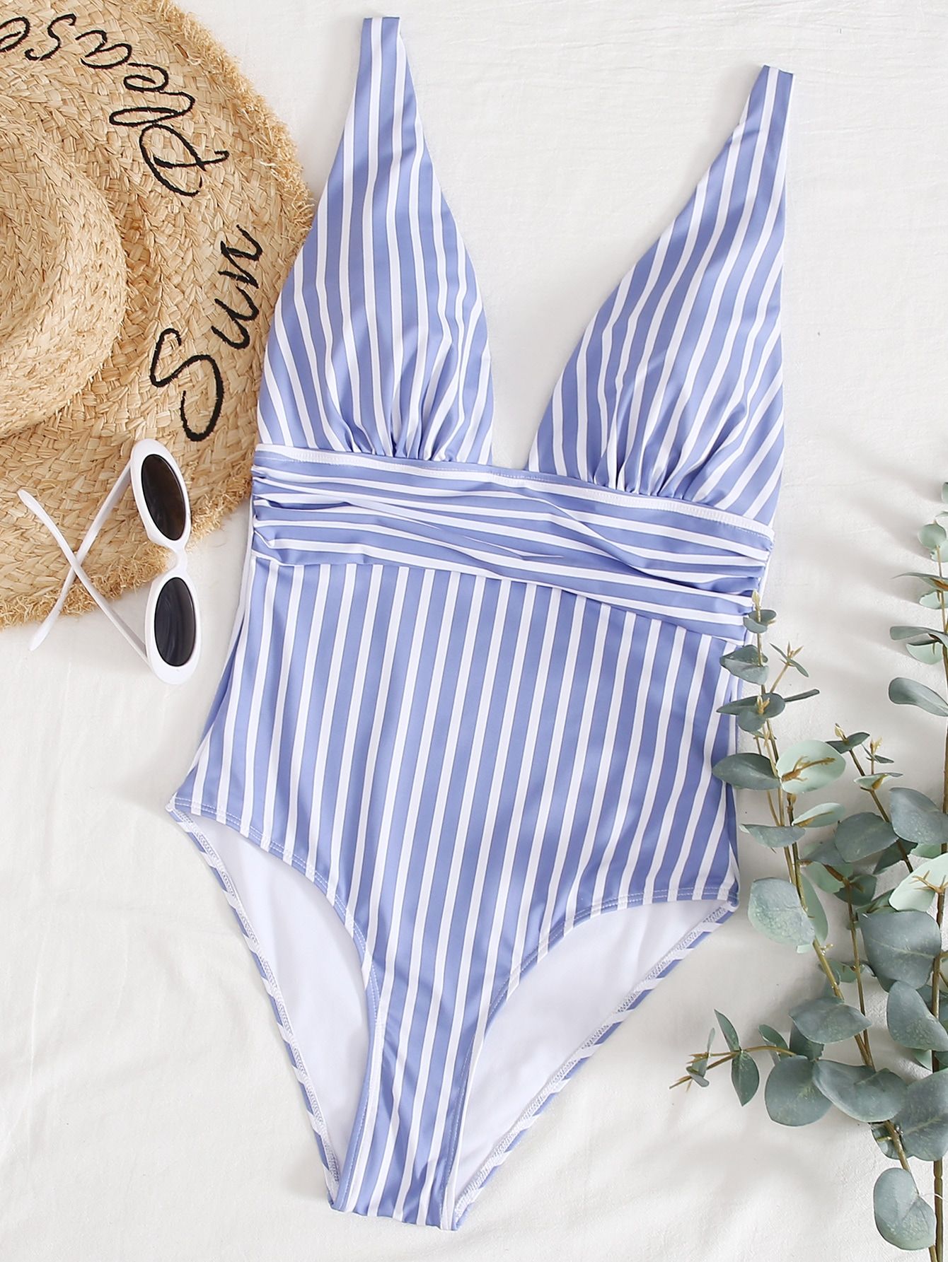 Striped Print One Piece Swimsuit | SHEIN
