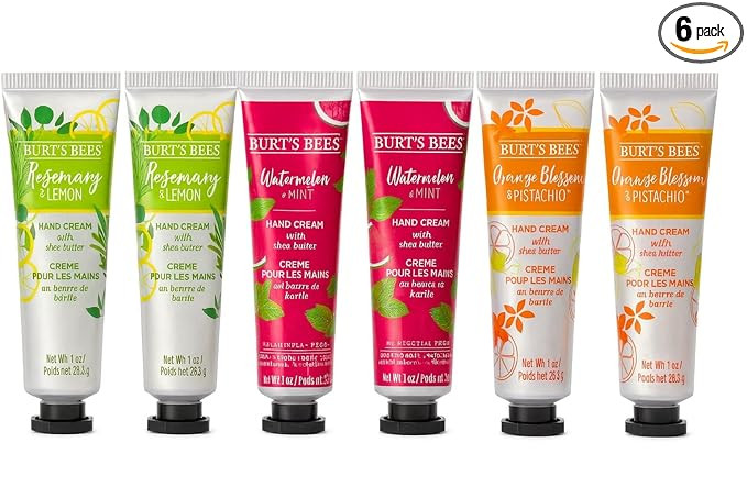 Burt's Bees Shea Butter Hand Cream 6 Count Variety Bundle - Watermelon Mint, Orange Pistachio, Ro... | Amazon (US)