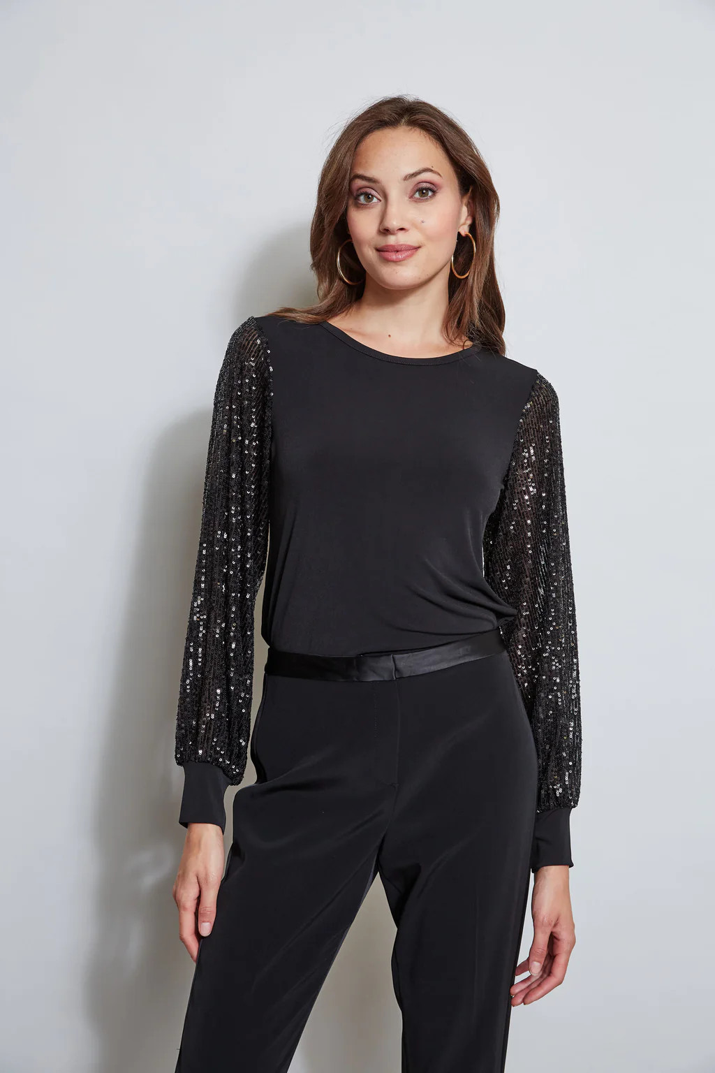 T-Tahari Sequin Sleeve Knit | Elie Tahari