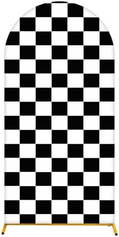 Arch Backdrop Cover 7.2FT Checker Monster Truck Birthday Party Decorations Arch Cover Spandex Fit... | Amazon (US)