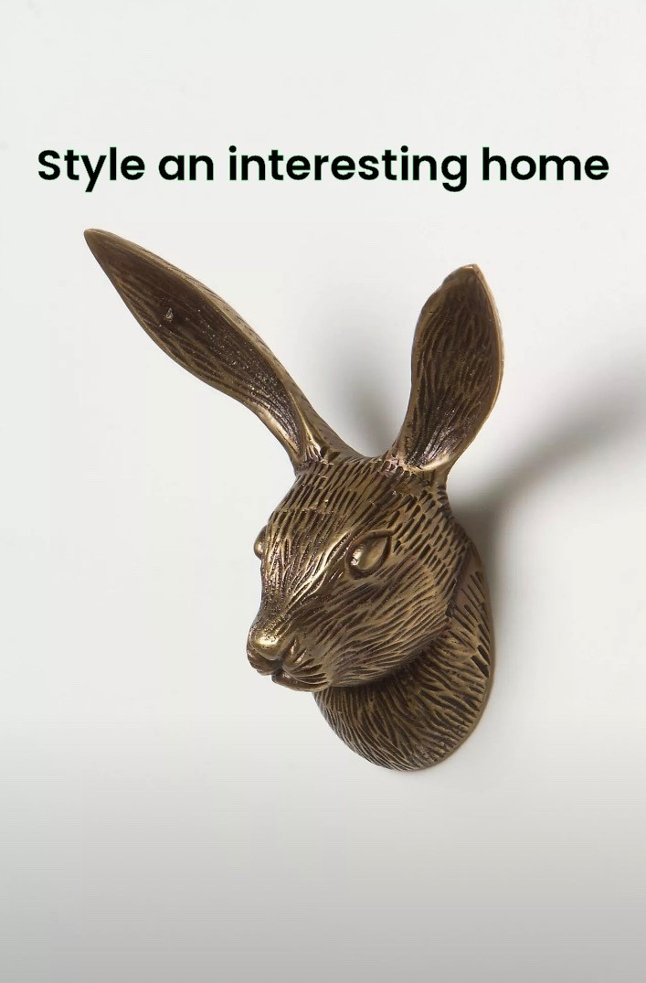 Through the Woods Rabbit Hook
A brass hook that is sure to please. 
4” H 3.5” W
2” projection
Holds up to 2#
kimbentley, home decor, entry decor, bath decorr


#LTKPets #LTKHome #LTKFindsUnder50