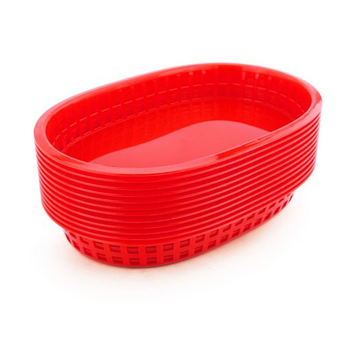 New Star Foodservice 44065 Fast Food Baskets, 10.5 x 7 Inch, Set of 12, Red | Amazon (US)
