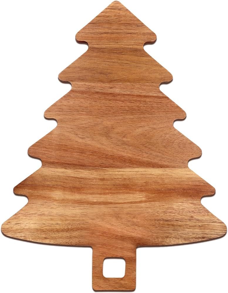 Unique Christmas Tree Charcuterie Boards Gifts Decor Acacia Wood Cutting Boards Christmas Tree Ve... | Amazon (US)