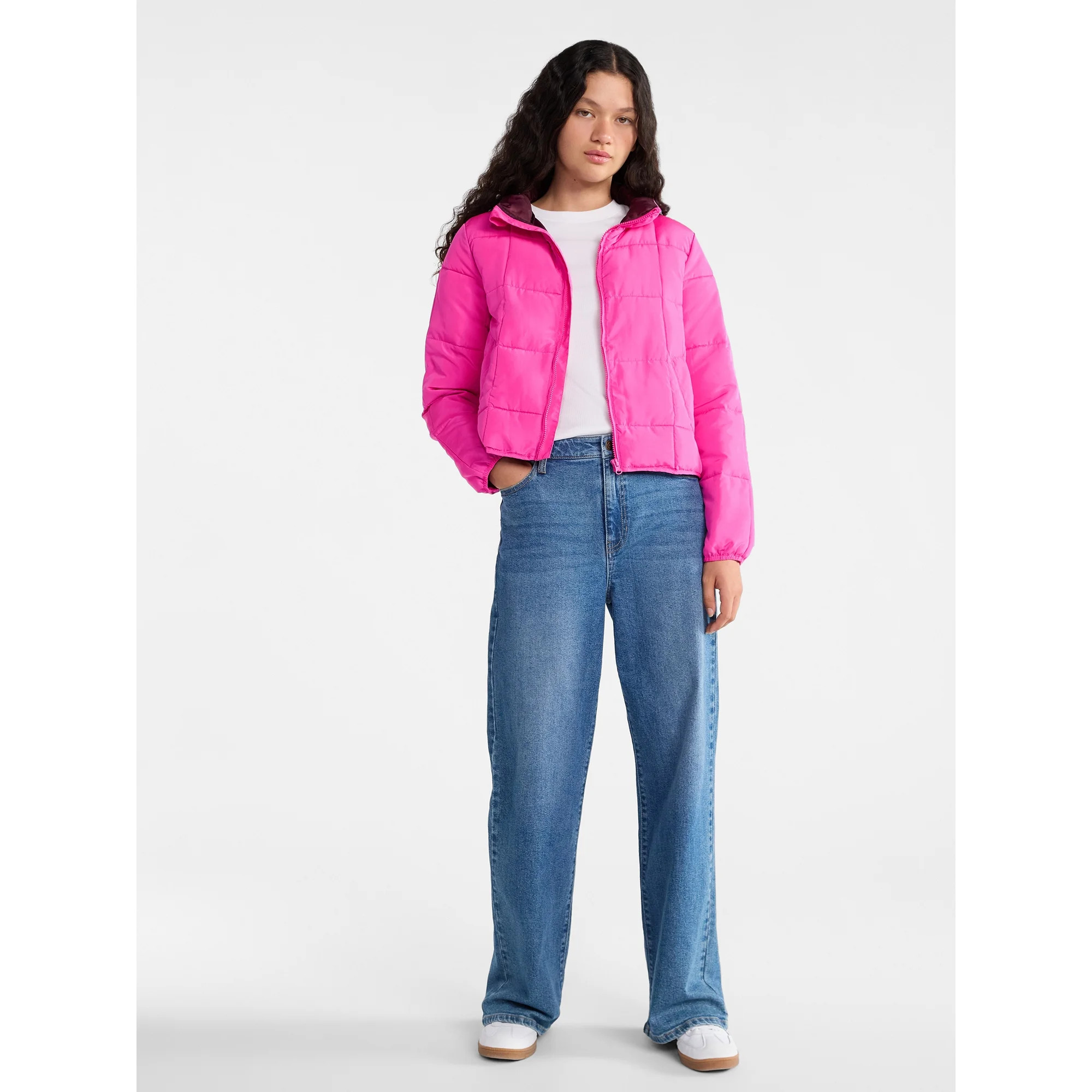 No Boundaries Packable Puffer Jacket, Women's and Women's Plus Sizes XS-4X | Walmart (US)