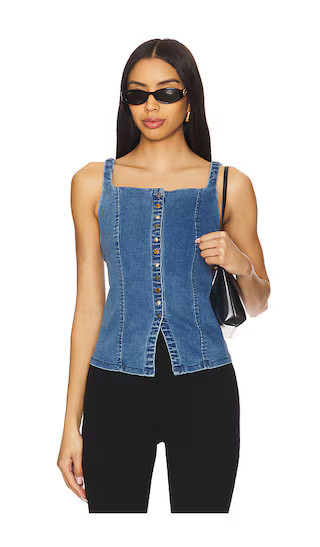 A Moment In Time Denim Vest in Medium Wash | Revolve Clothing (Global)