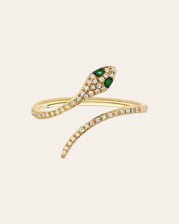Pave Diamond Snake Ring | Zoe Lev Jewelry