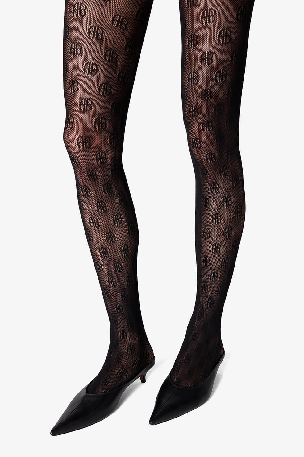 Josephine Tights - Black Monogram | Anine Bing