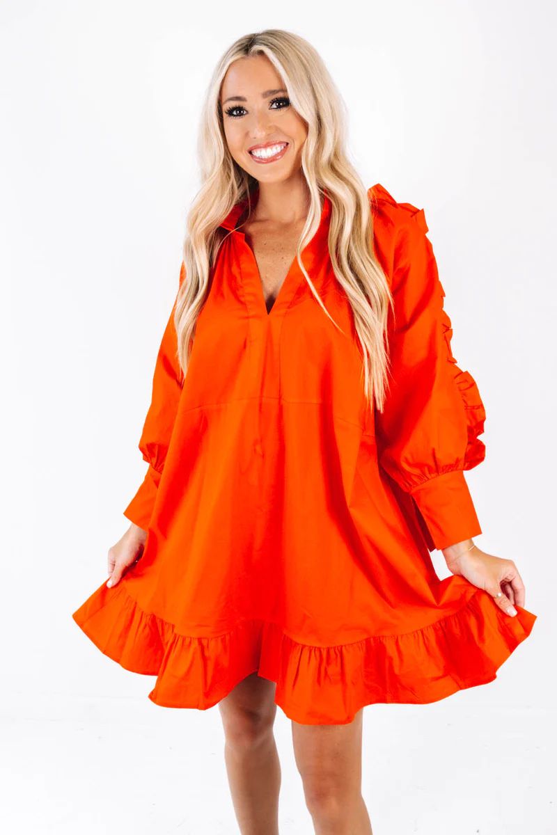 Bright Expressions Dress- Tomato | The Impeccable Pig