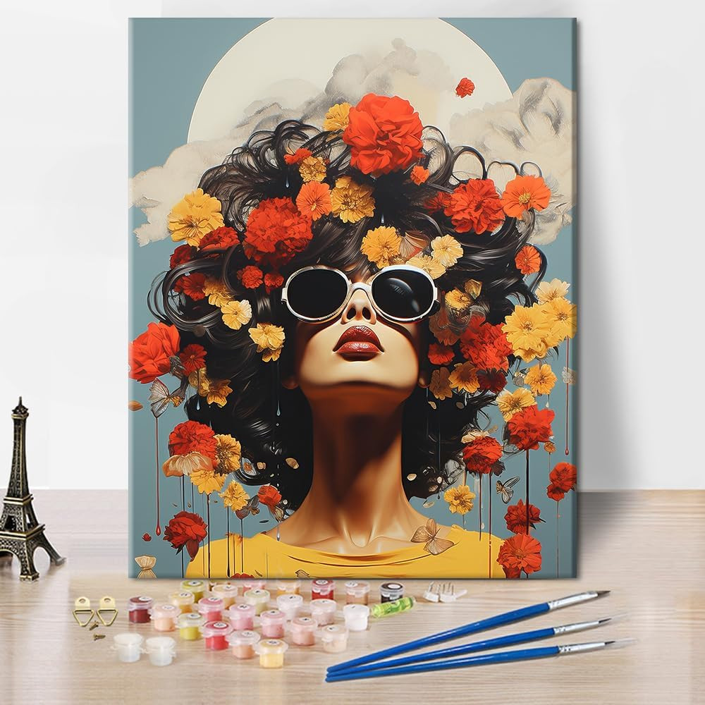 TUMOVO Beautiful Girl Paint by Numbers Craft Kit for Adults | Amazon (US)