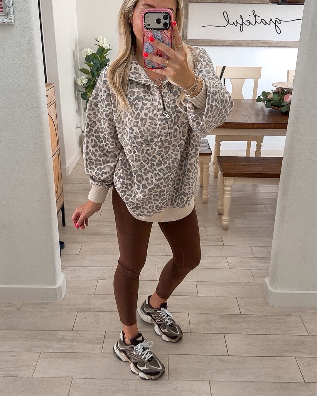Comfy cute everyday outfit
Leopard sweater xxs
Align leggings 
New balance sneakers tts
Purse code: ChristinaChapman first month on me!

#LTKootd #LTKSaleAlert