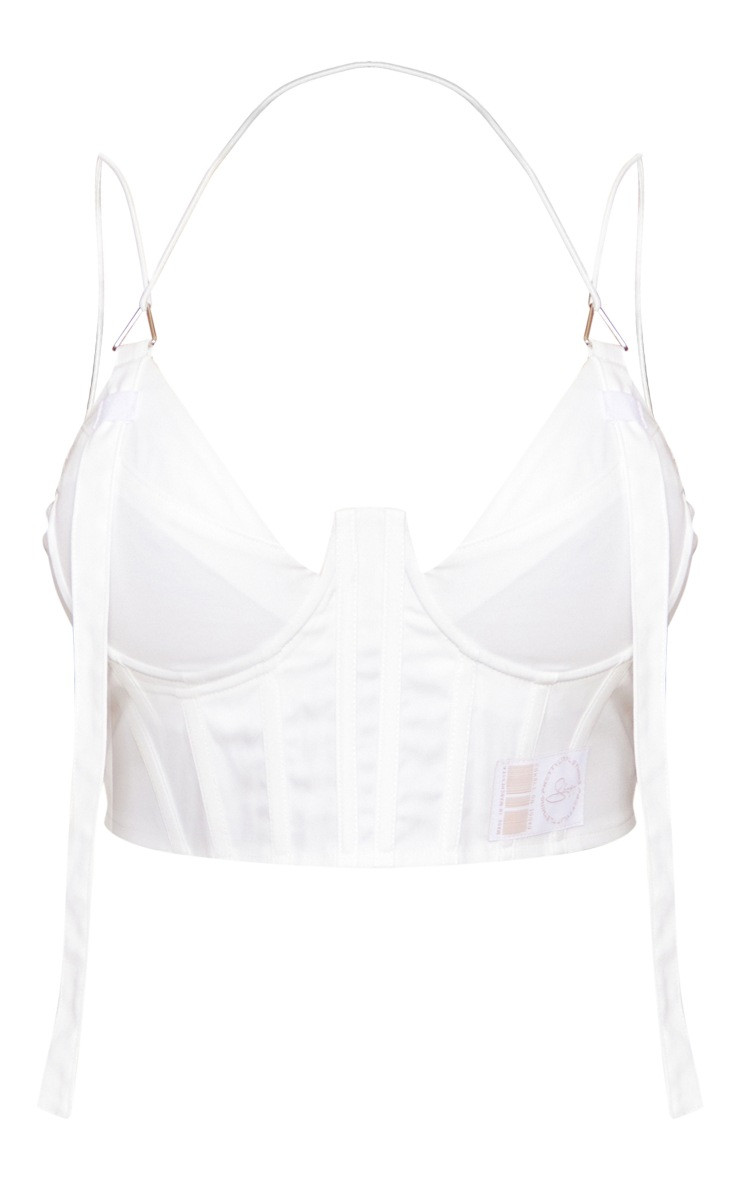 PRETTYLITTLETHING Shape White Buckle Detail Cargo Corset | PrettyLittleThing US