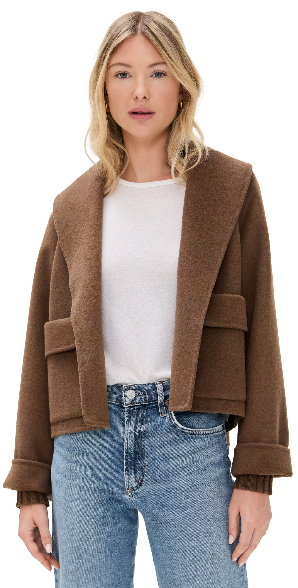 Splendid x Cella Jane Crop Icon Coat Truffle L | Shopbop