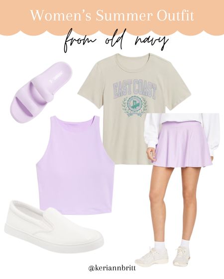 Women’s Summer Outfit Inspiration from Old Navy

Activewear / active skirt / skort / graphic tee / east coast / lavender / lilac 

#LTKStyleTip #LTKSaleAlert #LTKActive