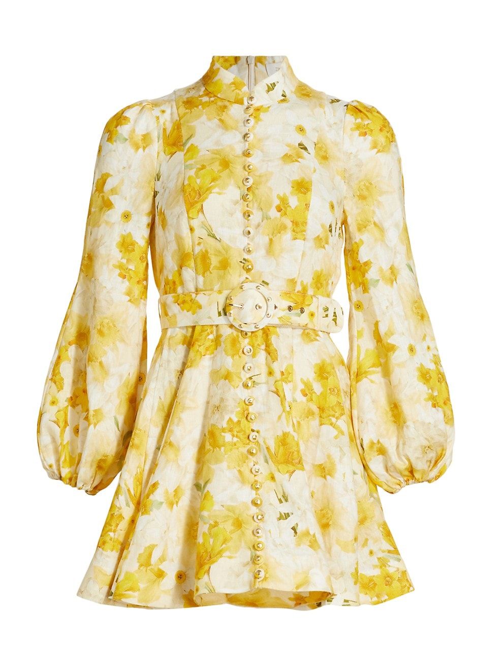 Zimmermann Wonderland Belted Floral Minidress | Saks Fifth Avenue