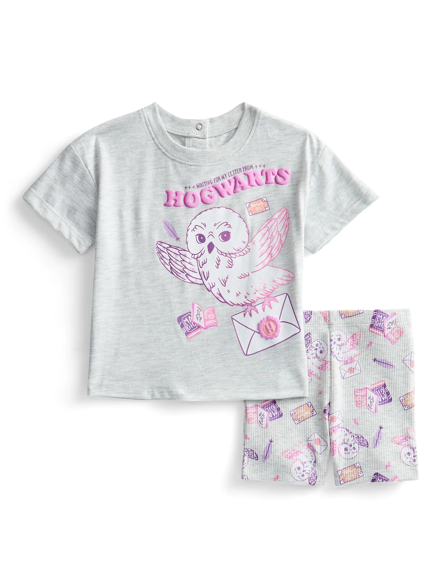 Harry Potter Baby Girls Graphic Tee and Bike Shorts Set, 2-Piece, Sizes 0/3M-24M | Walmart (US)