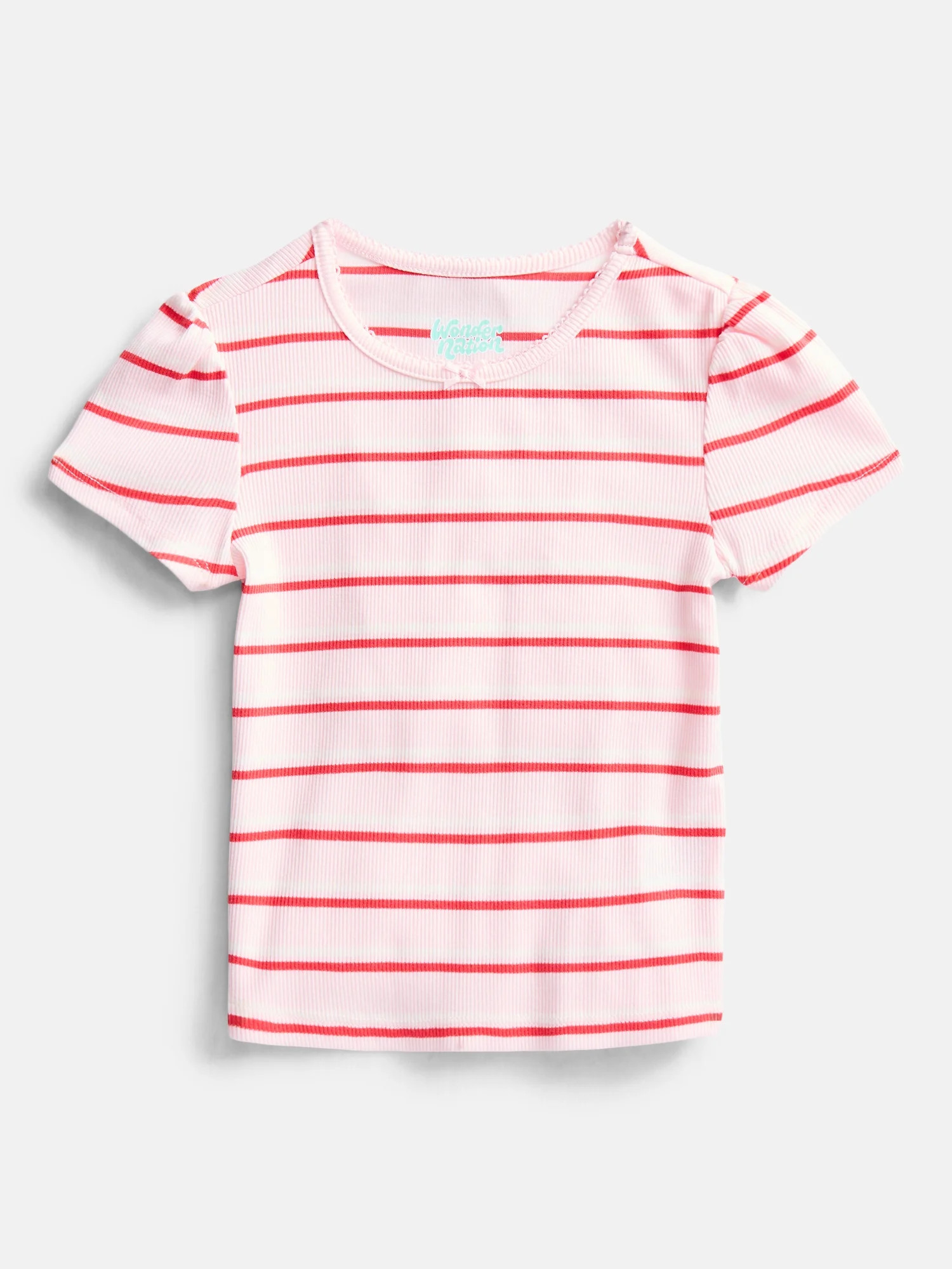 Wonder Nation Girls Baby Tee with Short Sleeves, Sizes 4-10 | Walmart (US)