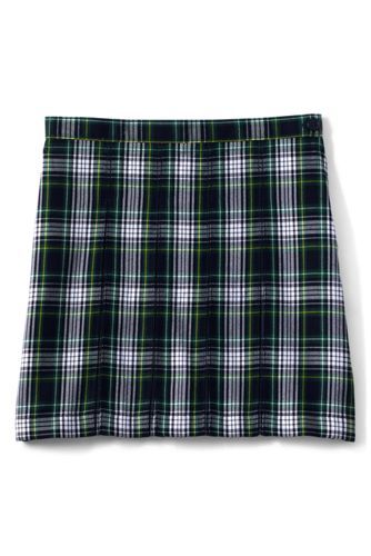 School Uniform Girls Plaid Box Pleat Skirt Top of the Knee | Lands' End (US)