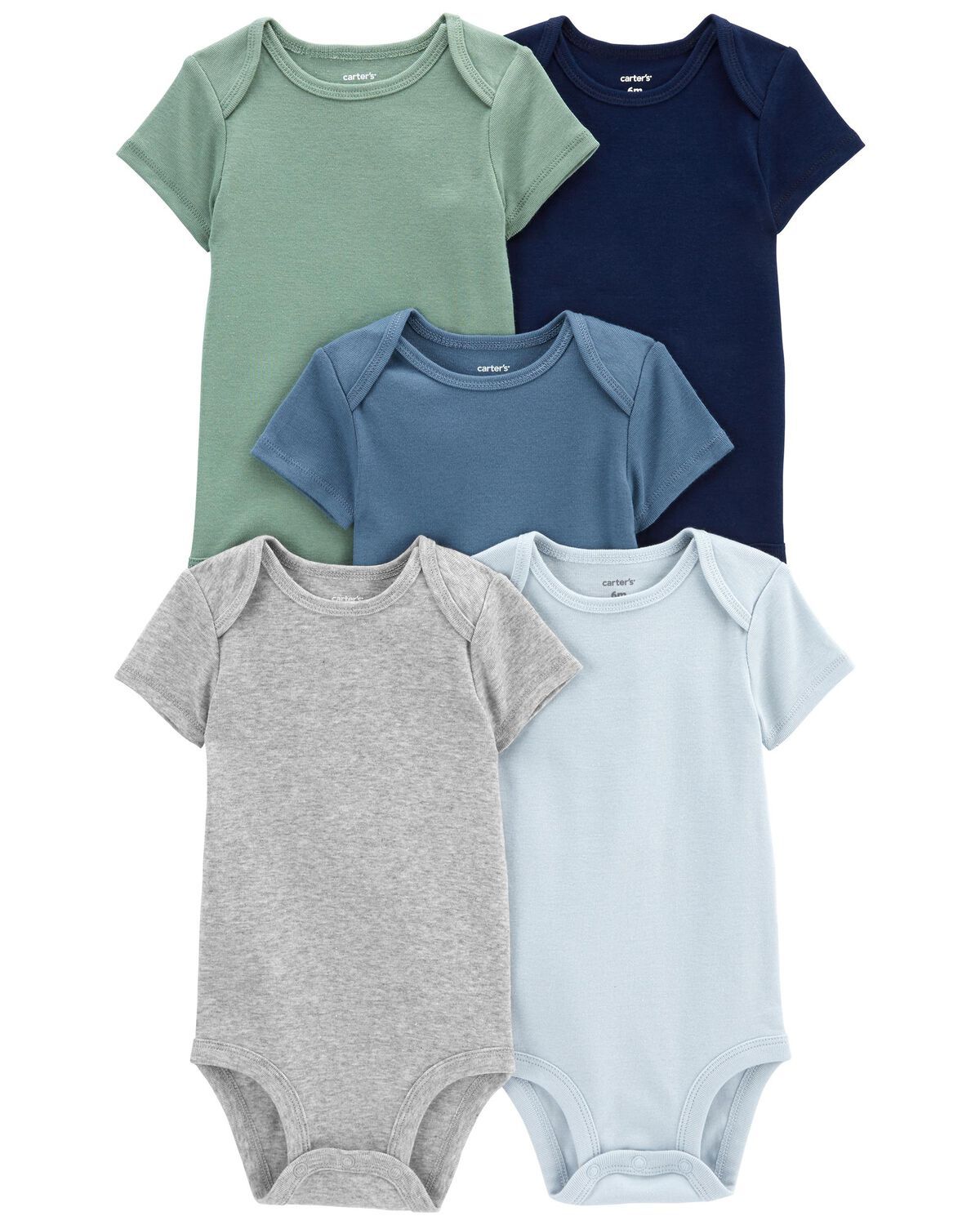 Multi Baby 5-Pack Short-Sleeve Bodysuits | carters.com | Carter's