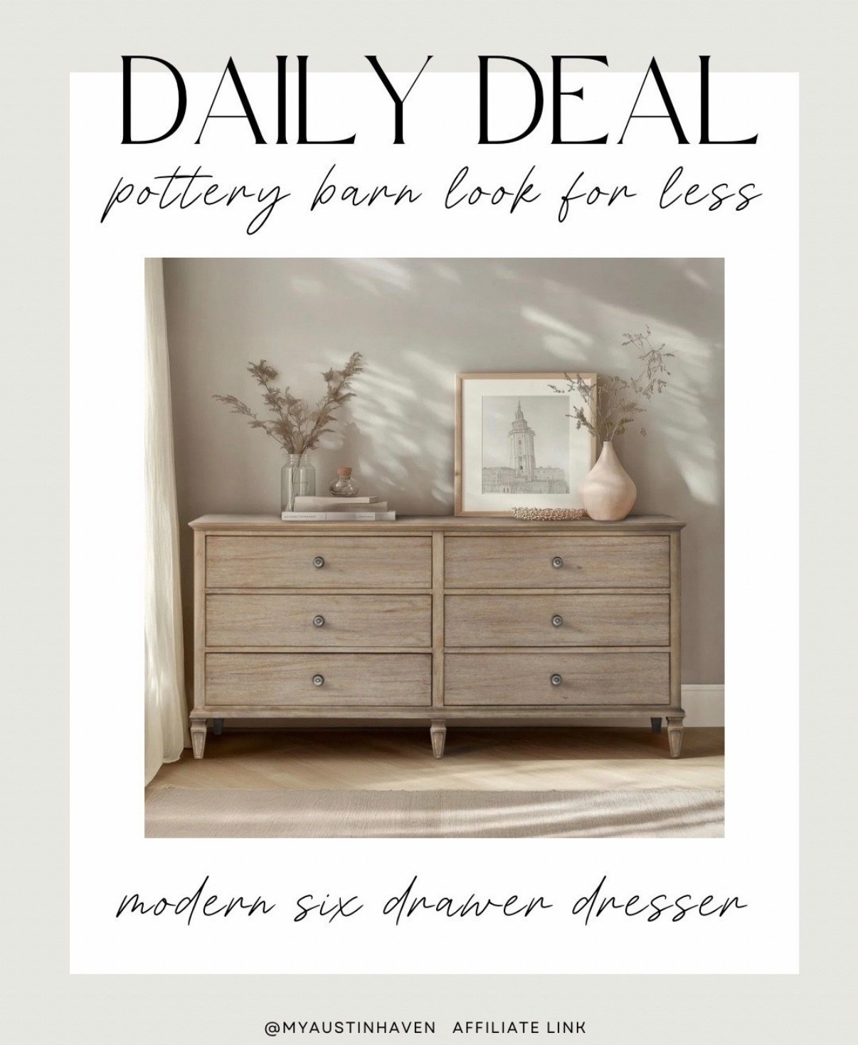 Pottery Barn Look for Less - on this gorgeous 6 drawer warm organic wood dresser 🤌🏼

Daily deal, wayfair sale, home decor sale, furniture sale, wood dresser, designer look for less, wayfair find, found it on wayfair, pottery barn inspired, modern organic home

#LTKSeasonal #LTKHome