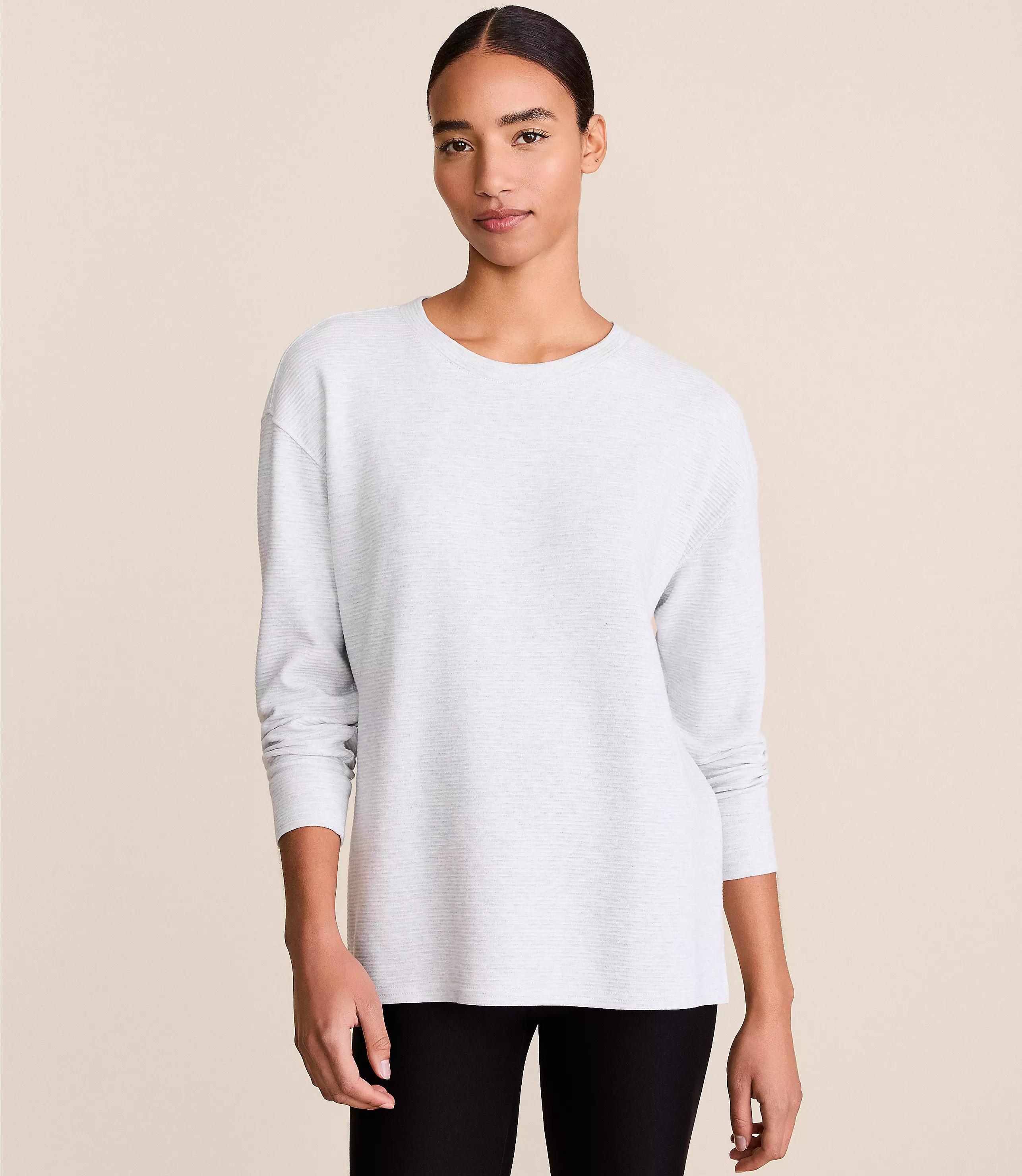 Lou & Grey Flecked Ottoman Side Slit Tunic Top | LOFT