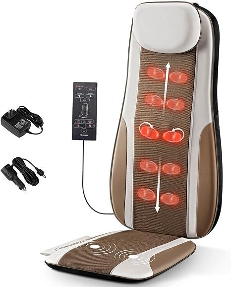 Shiatsu Back Massager with Heat, Massage Chair Pad Seat Cushion for Stress Relief, Deep Tissue Kn... | Amazon (US)