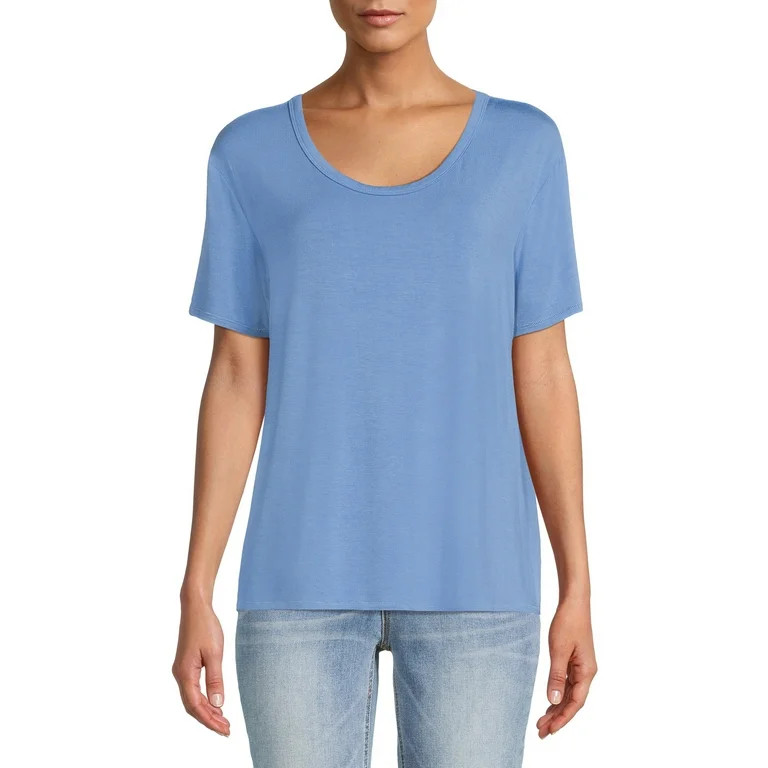 Time and Tru Women's Washed Scoop Neck - Walmart.com | Walmart (US)