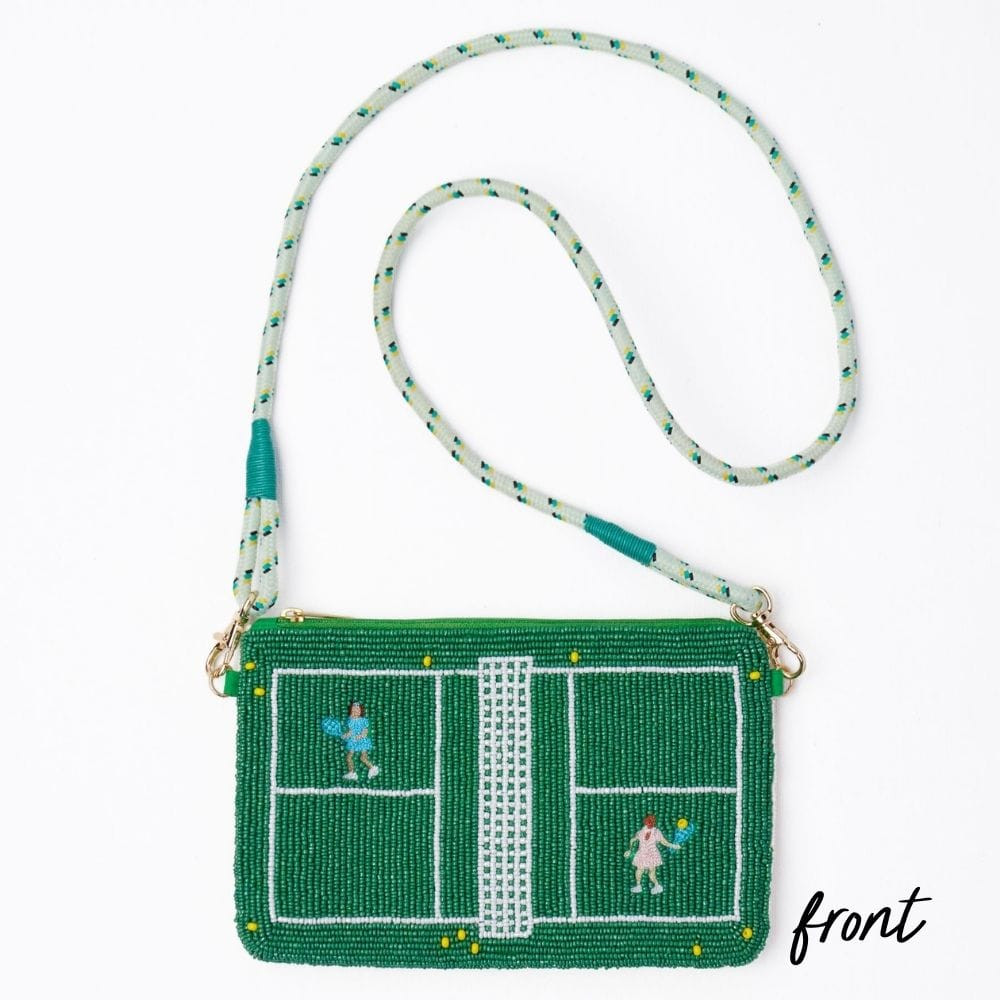 Leila Tennis Seed Bead Clutch With Strap | INK+ALLOY