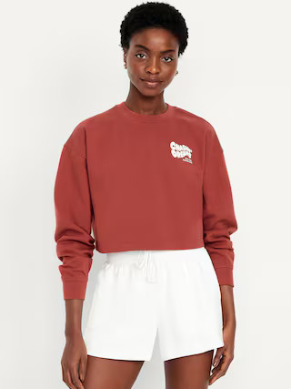 Dynamic Fleece Oversized Crop Sweatshirt | Old Navy (US)