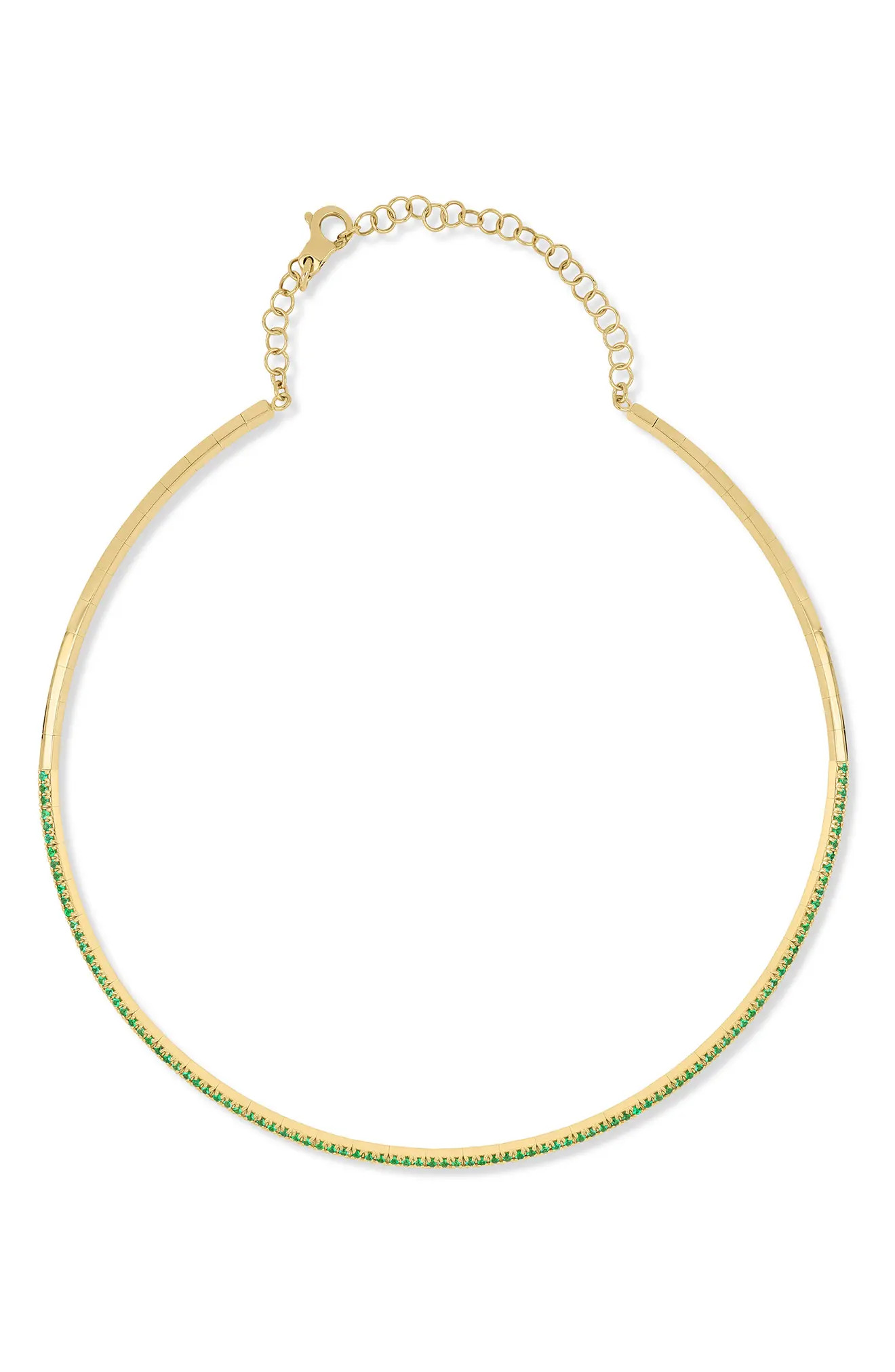 18K Gold El Mar Emerald Pav\u00e9 Choker Necklace (Online Trunk Show) (Women) | Nordstrom | Nordstrom
