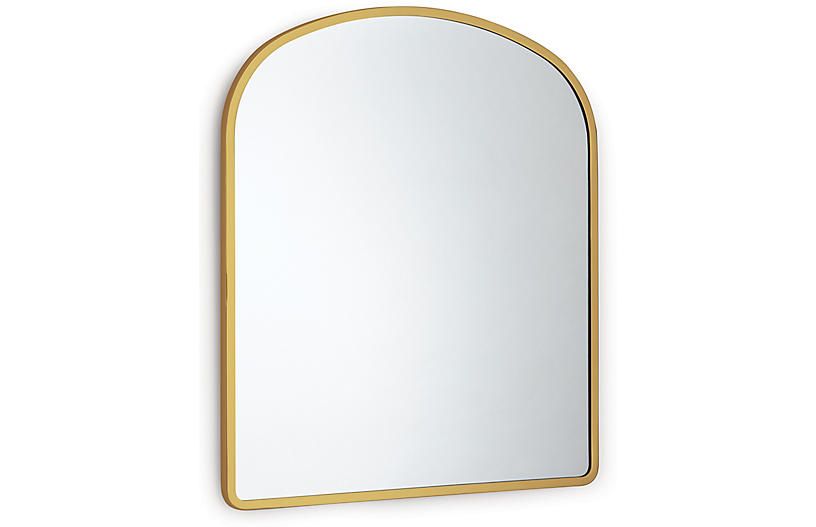 Cloak Wall Mirror, Brass | One Kings Lane