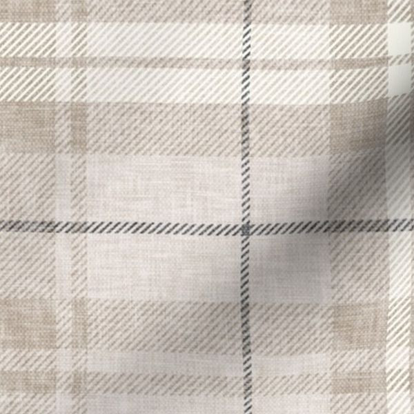 Wallpaper in neutral fall plaid - grey stripe - C23 | Spoonflower