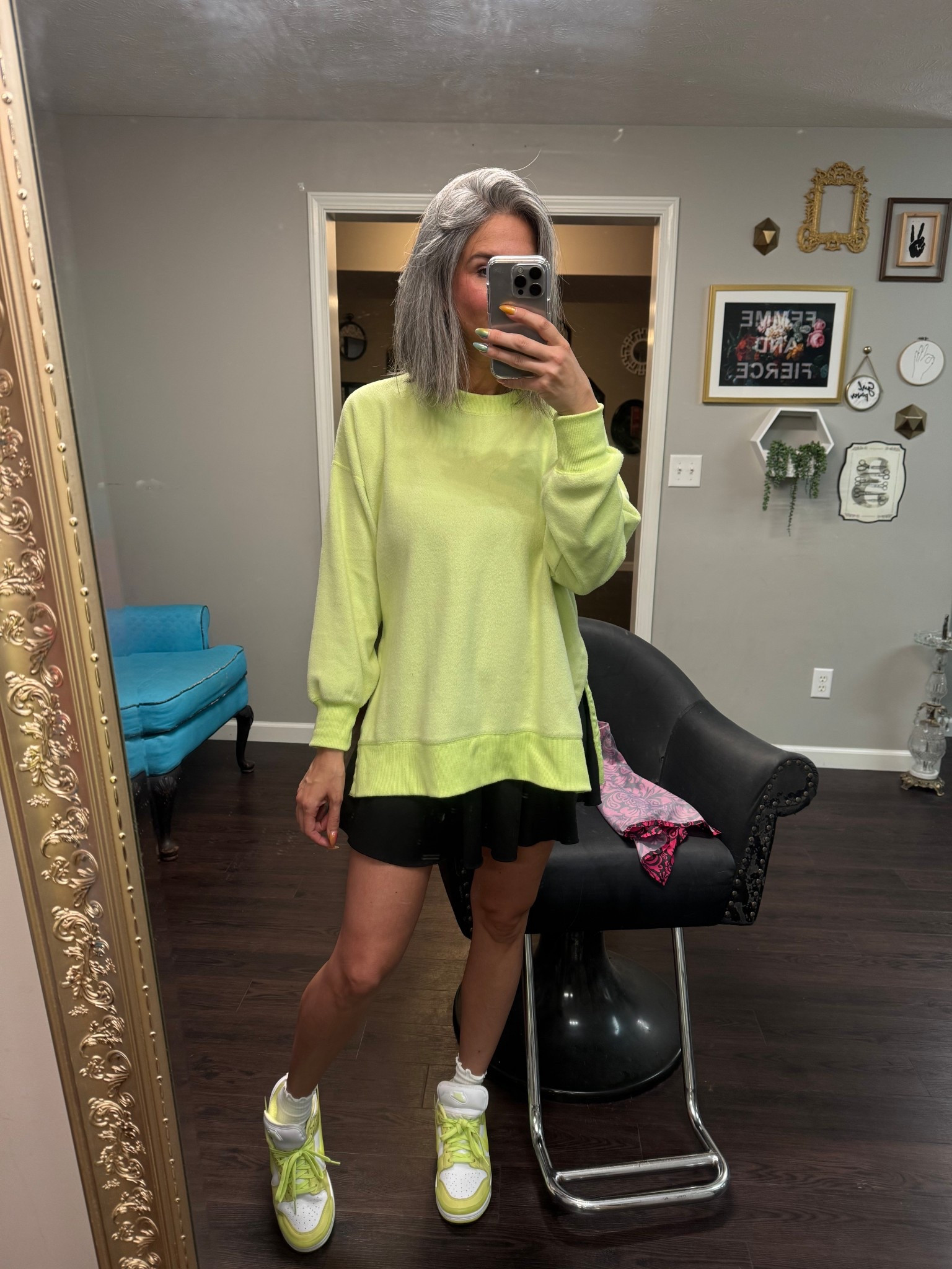 This sweatshirt is older from aerie, linked similar . Wearing a small in the skort 

#LTKSummerEdit #LTKOver40 #LTKFindsUnder100