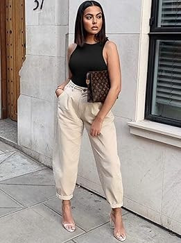 REORIA Butsmooth® Women’s Basic Sexy Sleeveless Racer Back Halter Neck Bodysuit Tank Tops | Amazon (US)