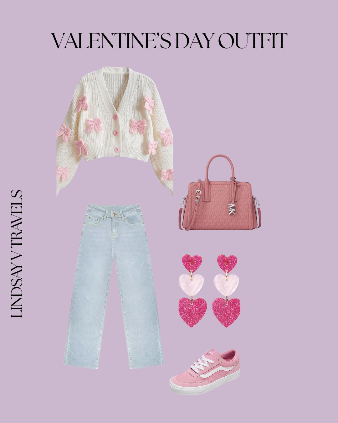 My go-to Valentine's Day look: cozy bow cardigan with heart earrings, comfy jeans, and classic Vans sneakers. The perfect blend of style and comfort.

#LTKSeasonal #LTKValentine #LTKootd