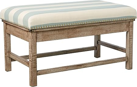 Decor Therapy Farley Upholstered Weathered Ottoman, 35.43x20.08x19.69, Driftwood | Amazon (US)