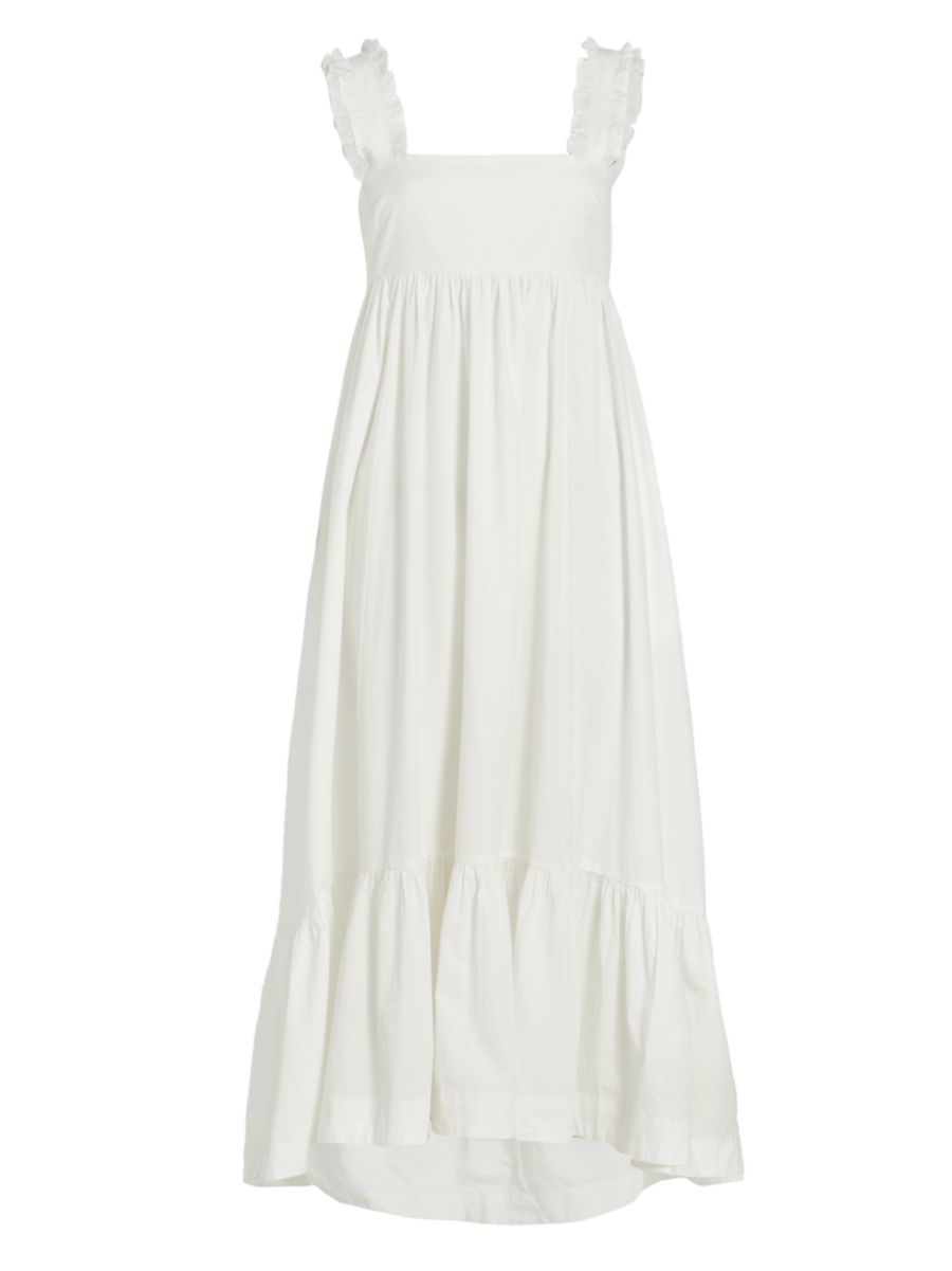 Free People Isabella Ruffled Cotton-Blend Midi-Dress | Saks Fifth Avenue