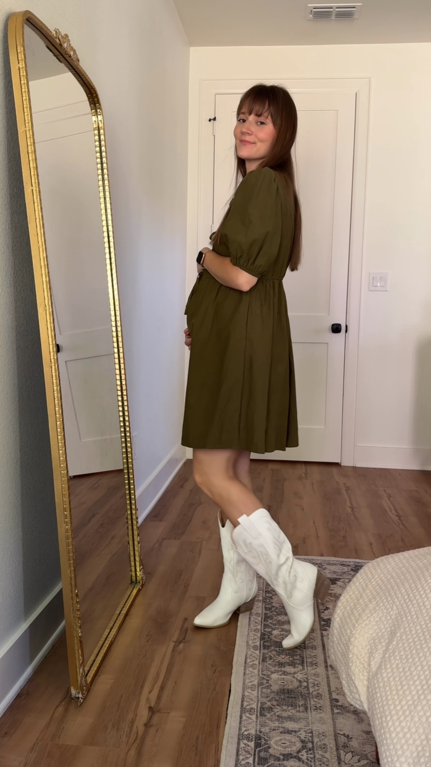 I’m always on the lookout for nursing friendly dresses that are loose and flowy to work for pregnancy and postpartum. This dress comes in several colors and checks all the boxes.  

For reference, I’m 5’5” and 22 weeks pregnant wearing a size Medium. 

#LTKStyleTip #LTKSeasonal #LTKBump