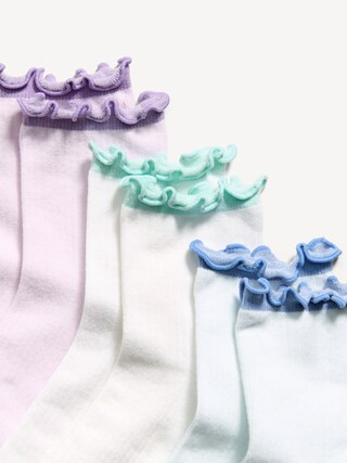Ruffle Quarter-Crew Socks 3-Pack for Girls | Old Navy (US)