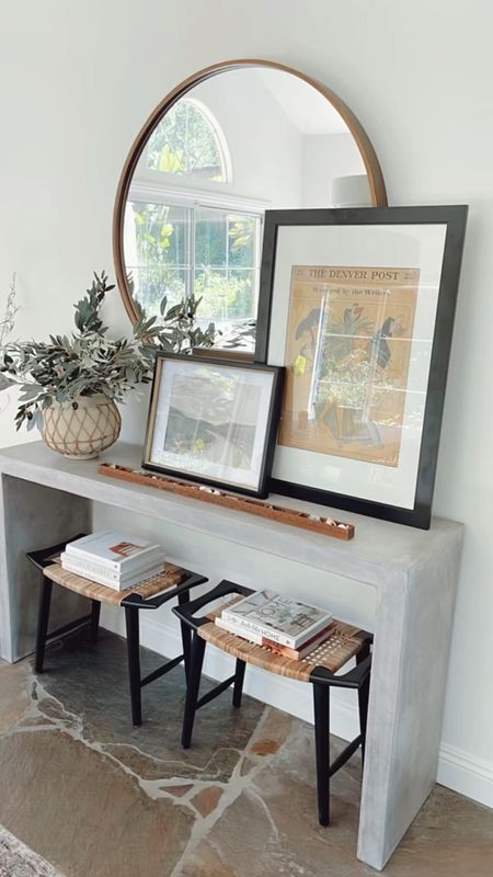 Spring console table decor 🌿 

#entryway #diningroom #homedecor #concreteconsole 

#LTKhome