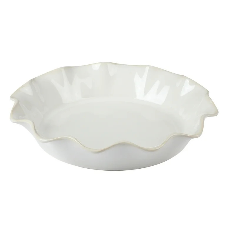 The Pioneer Woman Colette 11-Inch Stoneware Ruffled-Edge Baking Pie Pan & Tart Dish, Linen | Walmart (US)
