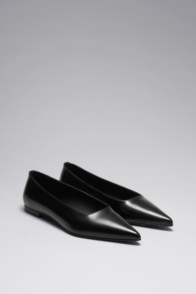 Point-Toe Ballet Flats - No heel - Black - Ladies | H&M GB | H&M (UK, MY, IN, SG, PH, TW, HK)