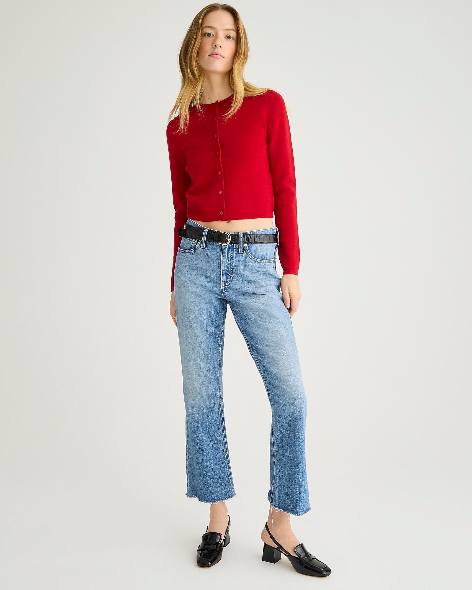Petite 9" demi-boot crop jean in Ruby wash | J. Crew US