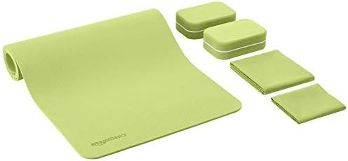 Amazon Basics 1/4-Inch Thick TPE Yoga Mat 6 Piece Set | Amazon (US)