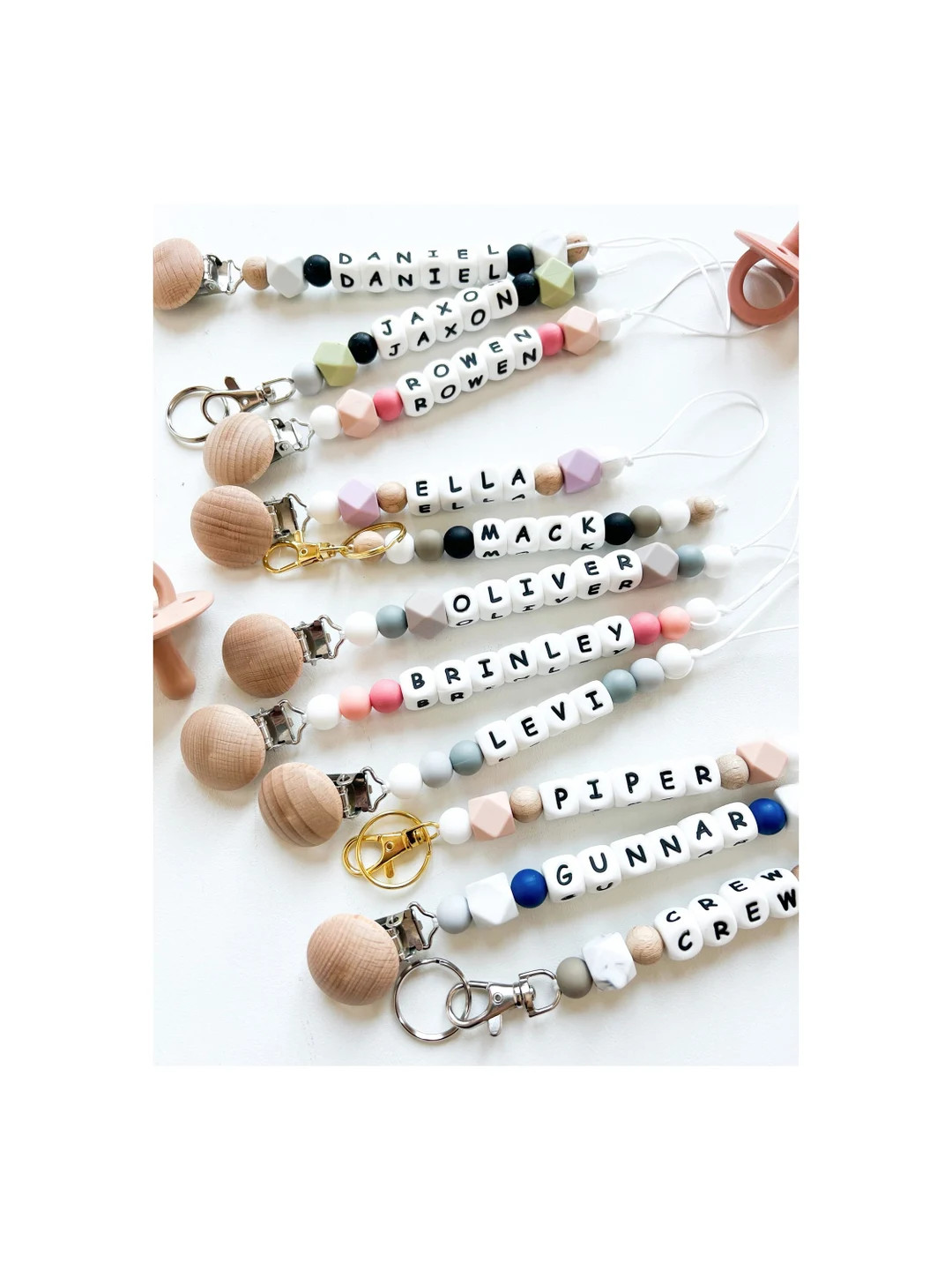 Personalized Pacifier Clip | Diaper Bag Keychain | Name Pacifier Clip | Shower Gift | Custom Paci... | Etsy (US)