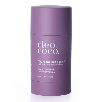 cleo+coco. Natural Charcoal Deodorant For Men and Women - Aluminum Free - Lavender Vanilla - 1.7oz | Target