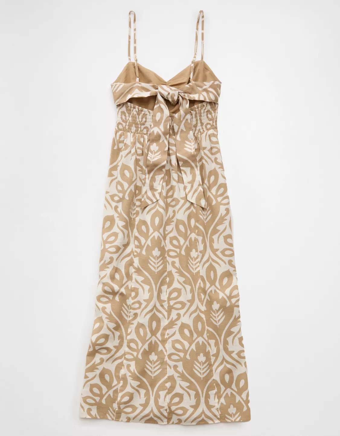 AE Catie Corset Printed Column Midi Dress | American Eagle Outfitters (US & CA)